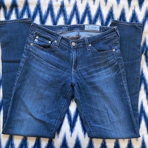 Ag Adriano Goldschmied Blue Straight Leg Jeans - Picture 1 of 8